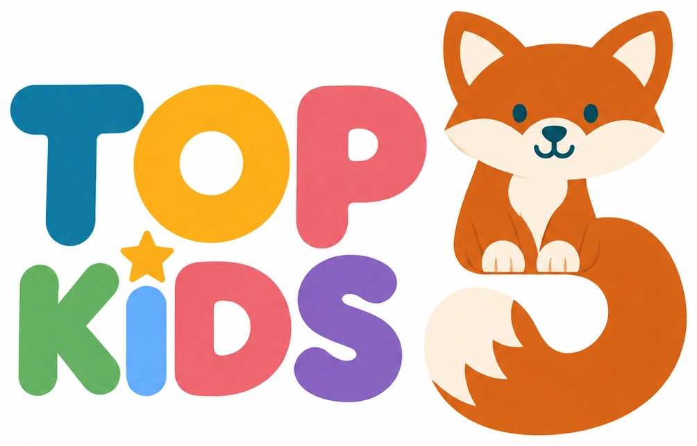 TOP 5 KIDS, com a raposa formando o número 5